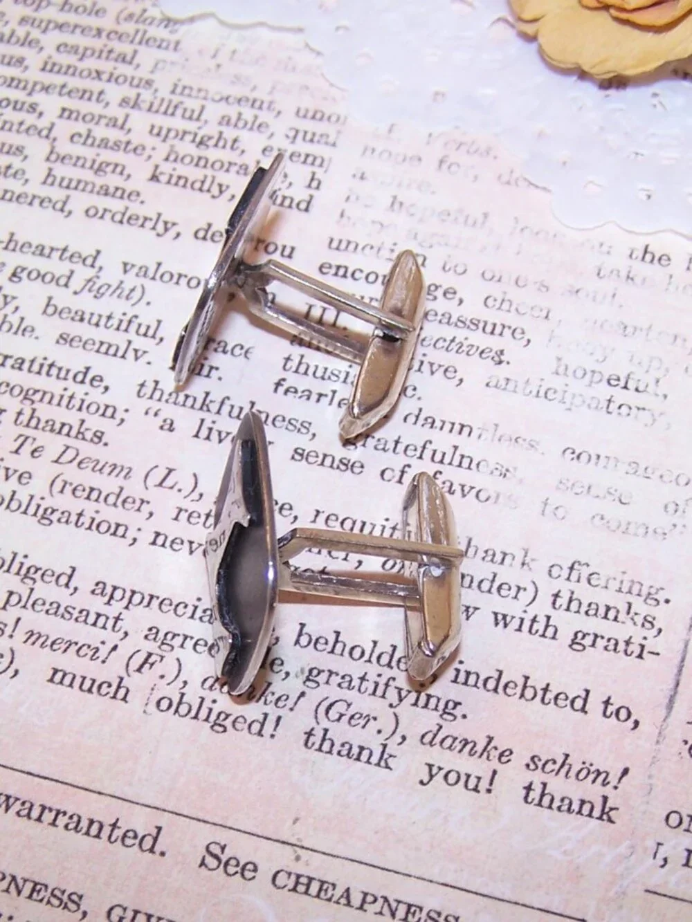 JOSE LUIS FLORES JLF Taxco Mexico Eagle 3 Sterling Silver Cufflinks - Initial L